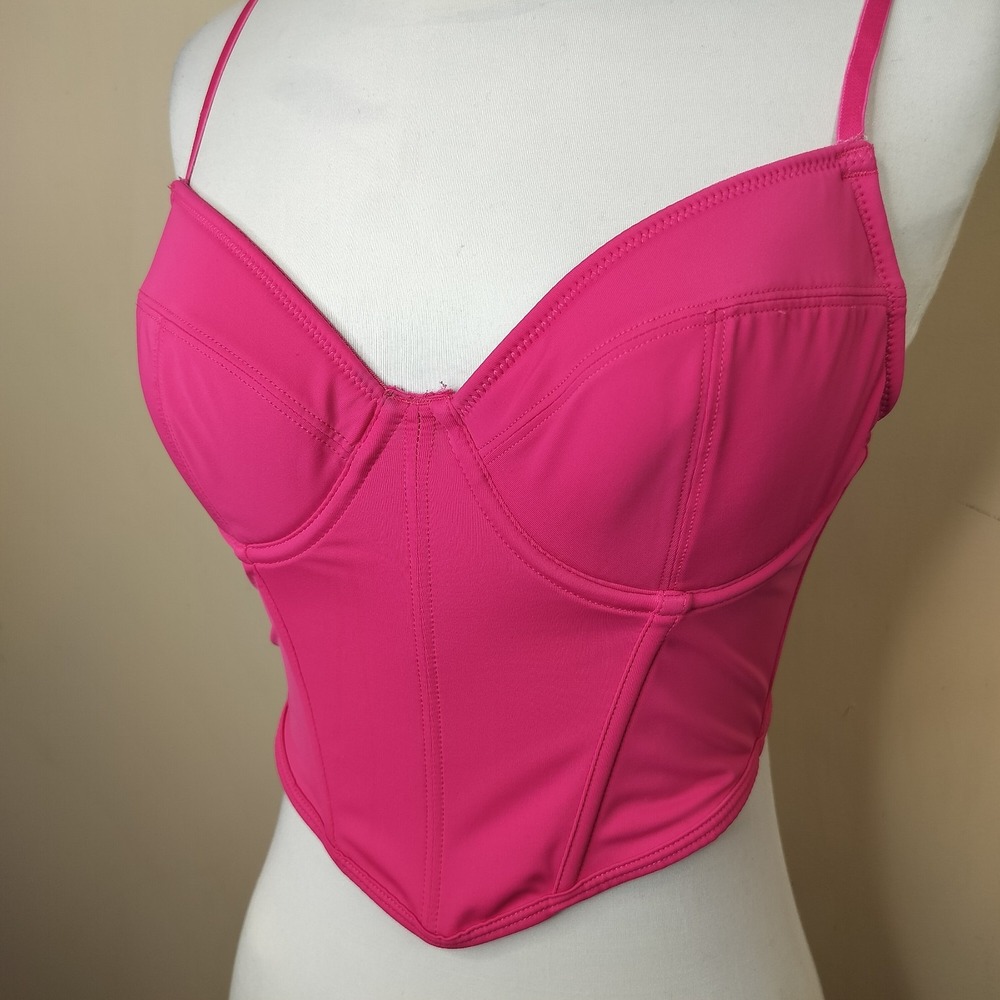 Primark Hot Pink Corset Bra Underwire Cami Y2K Sexy - Picture 4 of 8